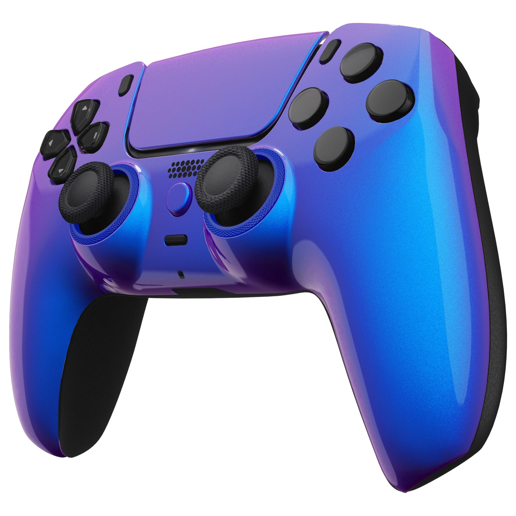 eXtremeRate Luna Cover Ricambio per ps5 Controller,Custodia Copertura Frontale Scocca Shell Ridisegnata Compatibile con ps5 Joystick BDM-010/020/030/040/050, Camaleonte Viola Blu