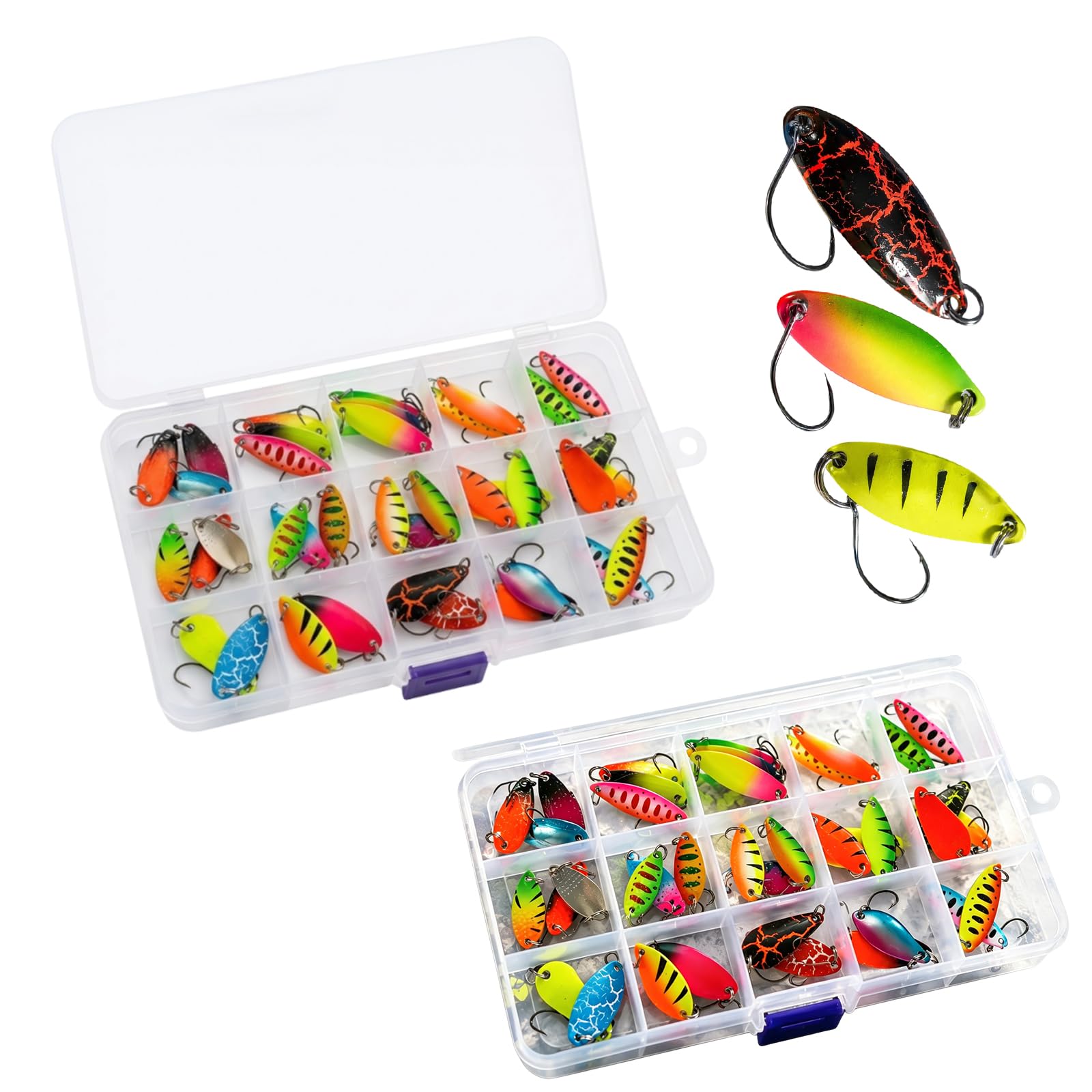 Juego de señuelos de Metal con Lentejuelas Multicolor, 38 Uds.