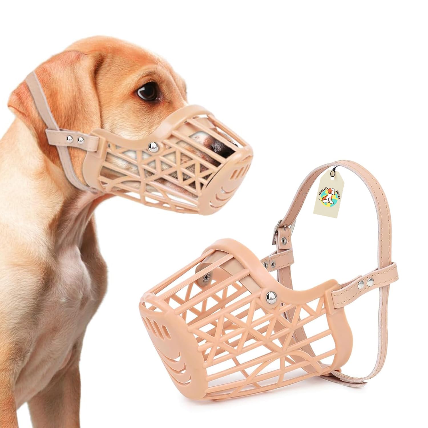 Dog Muzzle with Adjustable Strap and Ensure Pet Safety|Pet Basket Mask|Prevent Biting Behavior for Medium-Sized Dogs,Ideal for Training,Walks & Grooming, Promote Dog's Well-Being (No.4)
