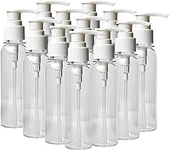 4 oz Clear PET Cosmo Plastic Bottle with White Pump Dispenser Top (12 Pack)