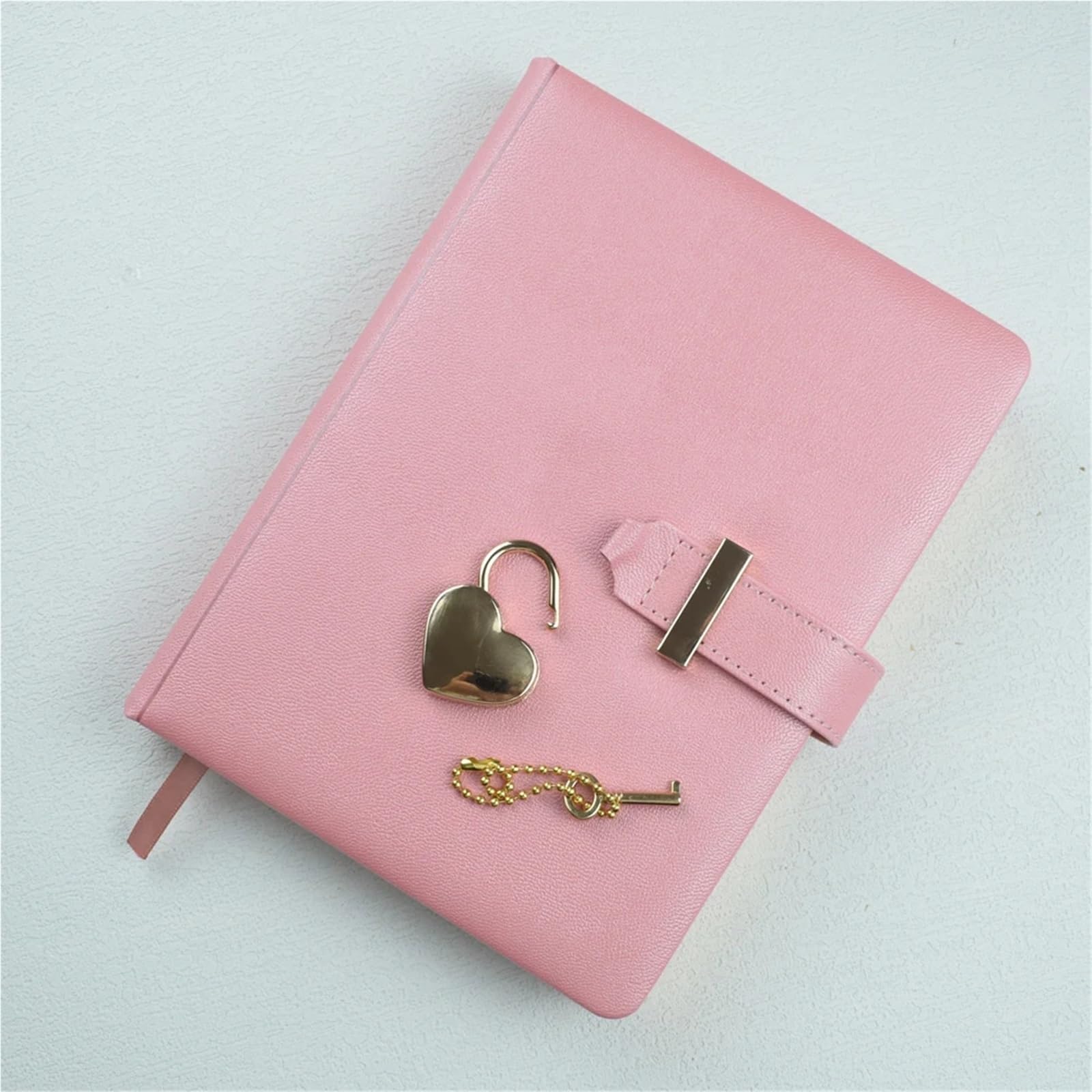 Tagebuch Mit Schloss Rosa Notizbuch mit Schloss und Schlüssel, PU-Ledereinband, 120 linierte Seiten, süßes Reisetagebuch for Schul- Bürobedarf