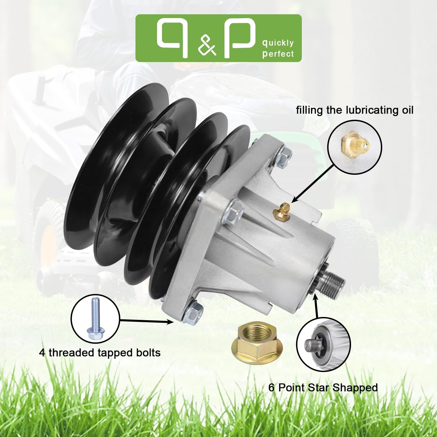 q&p Spindle Assembly Bracket Replaces MTD White Yard Machine 46 inch Deck GT185 LT1800 618-0241 618-0431 918-0241 918-0431
