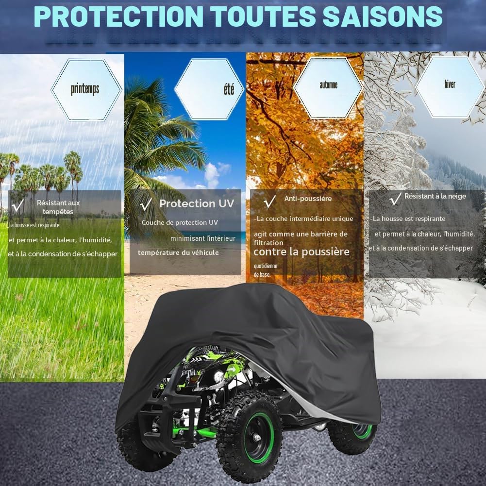 Bâche de protection imperméable pour quads à 4 roues - Pour Polaris, Yamaha, Suzuki, Honda, Kawasaki, Kart
