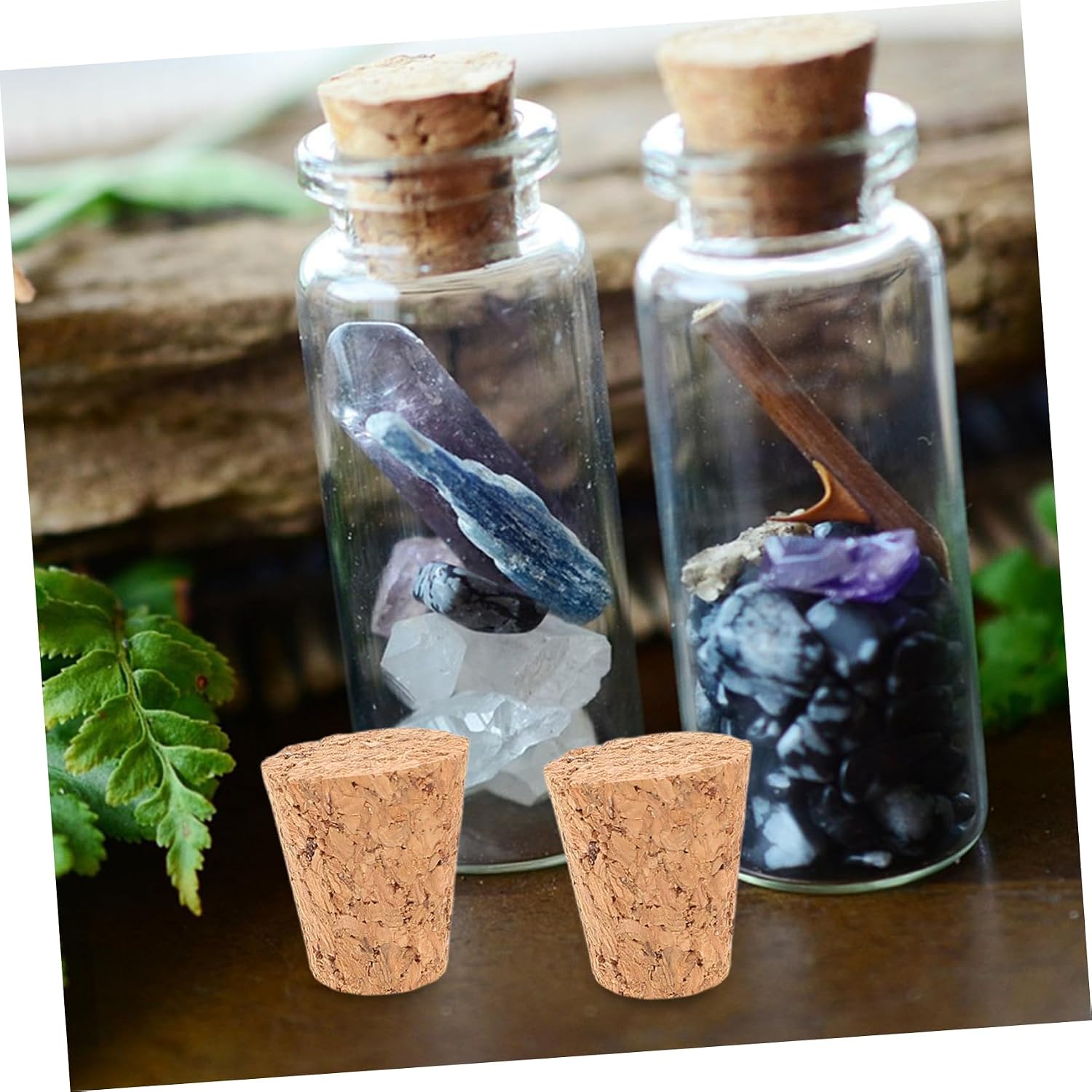 20pcs Wooden Tapered Bottle Stopper Cork Plugs for DIY Crafts