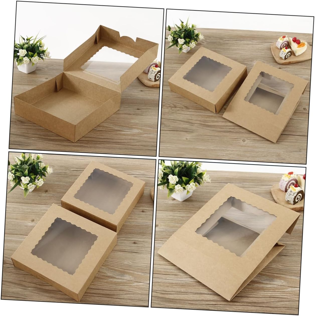 KICHOUSE 5pcs Cake Box Pastry Baking Case Paper Packaging Party Favor Candy Boxes