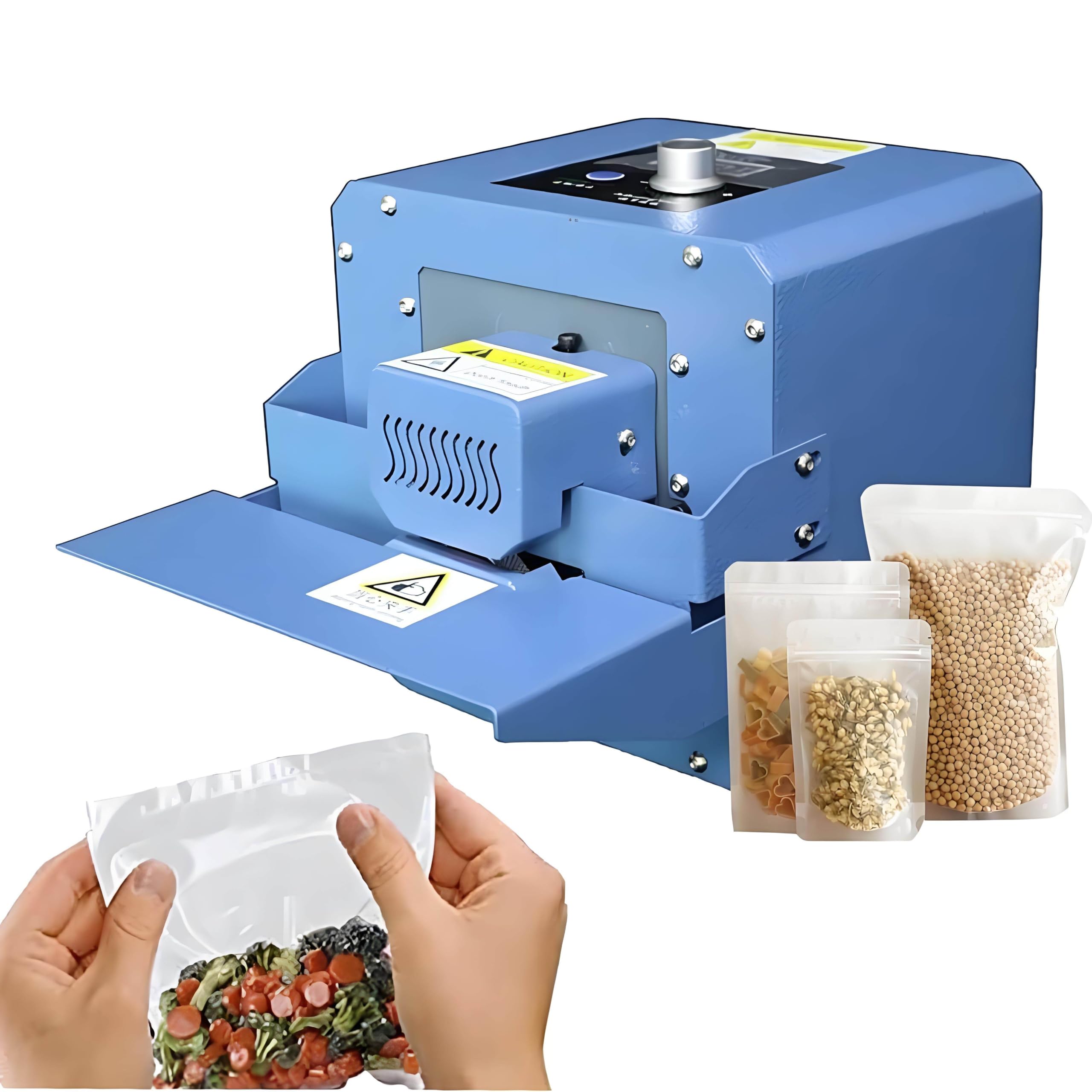 Sigillatrice a caldo per sacchetti, sigillatrice continua da 6 m/min con temperatura e velocità regolabili, macchina automatica per sigillare a caldo sacchetti di plastica per pellicole in PVC.