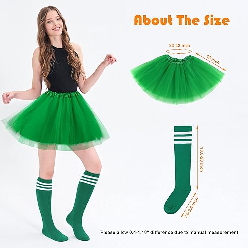 Miniatura 3 de Simplicity Conjunto de disfraz clásico de 4 capas de tul con falda tutú con calcetines de tubo para mujer