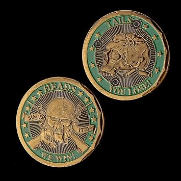 Good Luck Heads Tails Challenge Coin,Heads We Win Tails You Lose