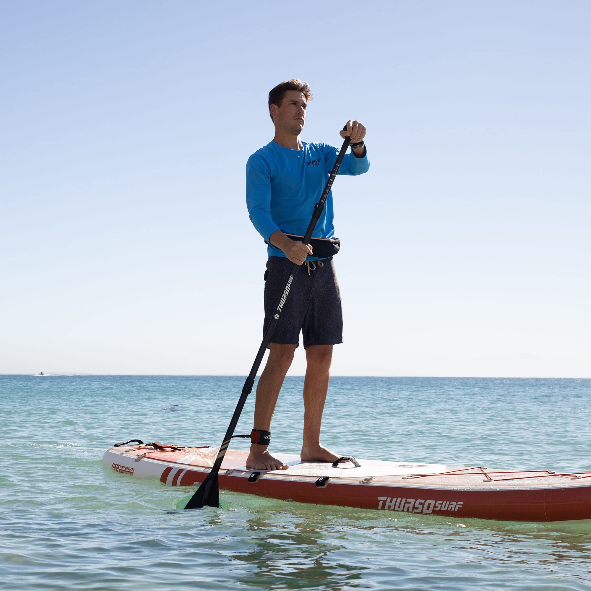 THURSO SURF Pagaia ibrida per kayak in fibra di carbonio con albero in fibra di carbonio, pagaia SUP convertibile in 3 pezzi regolabile da 180 cm a 217 cm leggera galleggiante prestazioni eccellenti