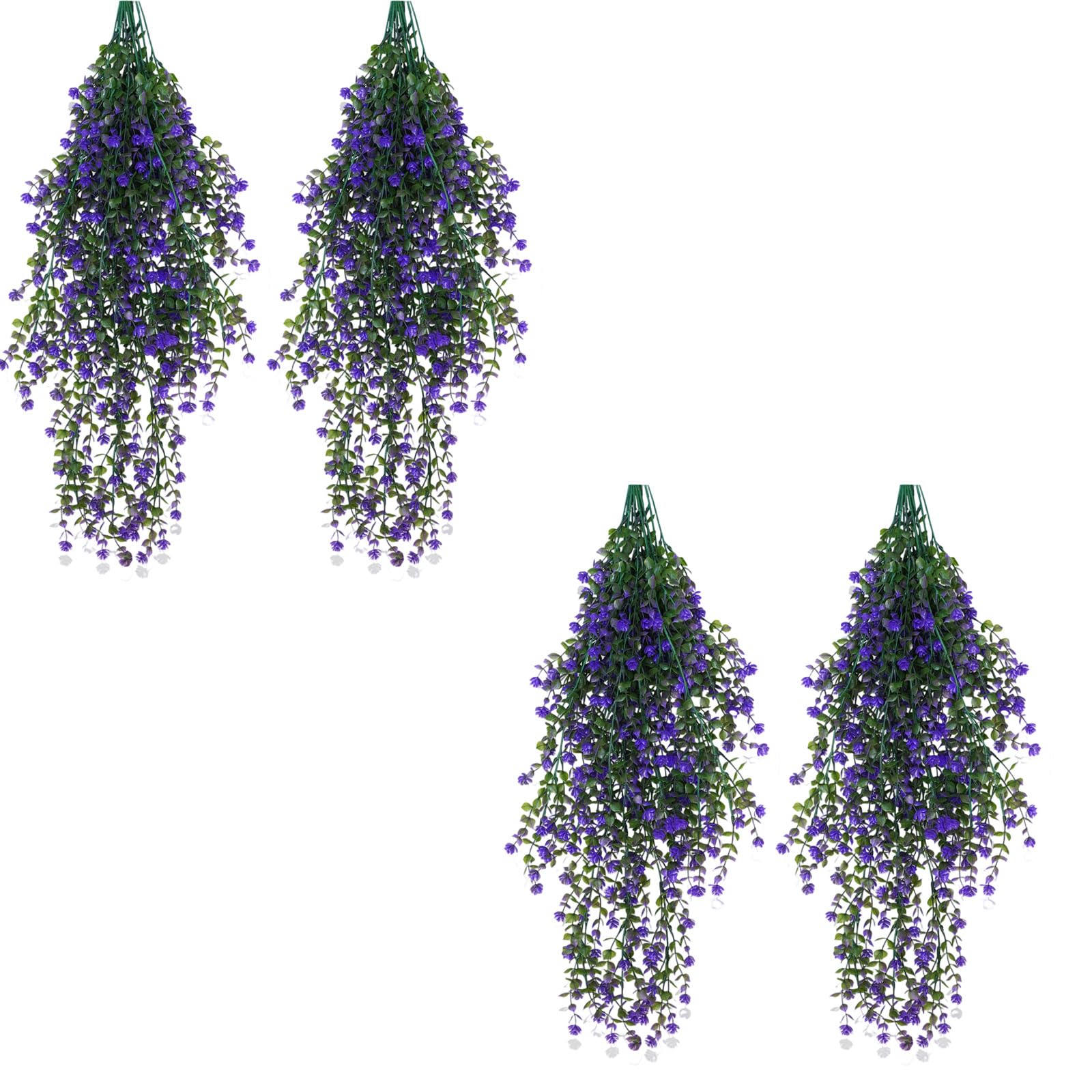 Xinsheinelry 4pcs Realistic Hanging Eucalyptuses Silk Flower Weather Proof Perfect for Kitchen Backyard Wedding Party Indoor Hanging Eucalyptuses Garlands
