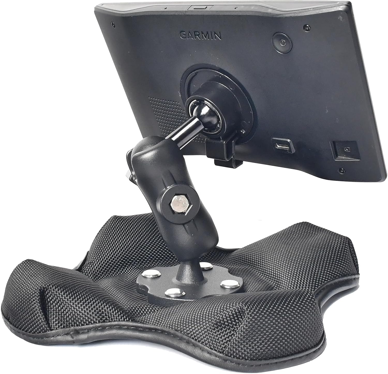 Friction GPS Mount Holder for Garmin, Adjustable Aluminum Arm, Portable – Fits 5"–7" GPS with 17mm Socket (Nuvi, Drive, DriveSmart, Dezl) – Replacement for Suction, Vent, or Cupholder Mounts