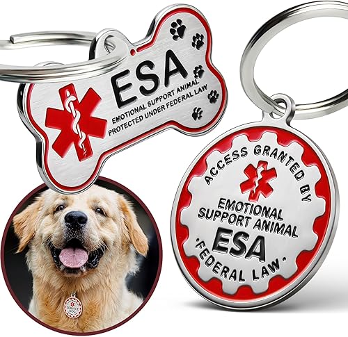 Etiqueta ESA personalizada grabada  Etiquetas de animales de apoyo emocional personalizadas para perros y gatos  Insignia de nombre de mascota de disponible en Yaxa Colombia