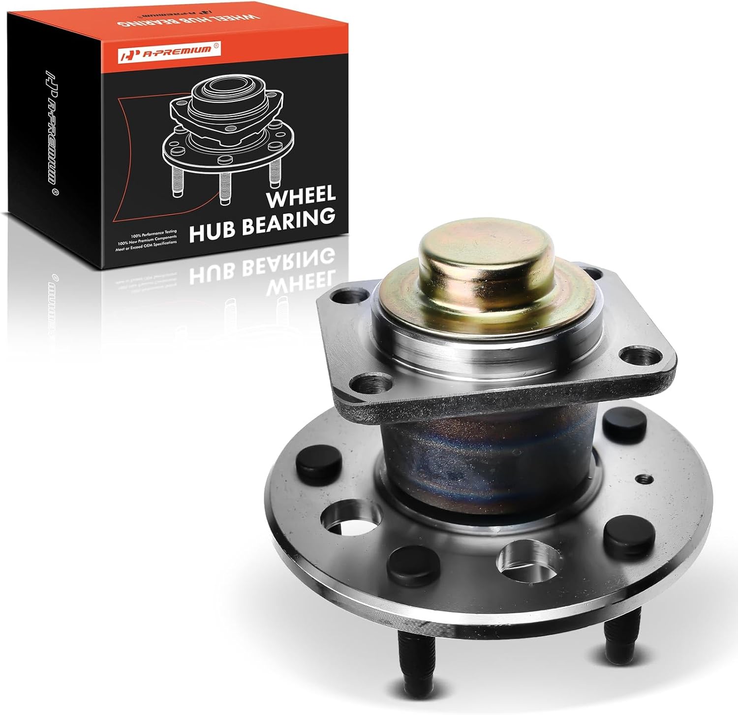 A-Premium Rear Wheel Bearing and Hub Assembly with 5-Lug Compatible with Buick Chevrolet Pontiac - 2000-2008 - Century, Regal, Lacrosse, Impala, Monte Carlo, Aztek, Grand Prix, Non-ABS