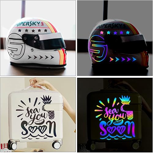 Miniatura 6 de TECKWRAP Vinilo adhesivo holográfico negro reflectante sensible a la linterna para manualidades DIY, cortadores, letreros, scrapbooking, 1 pies x 5