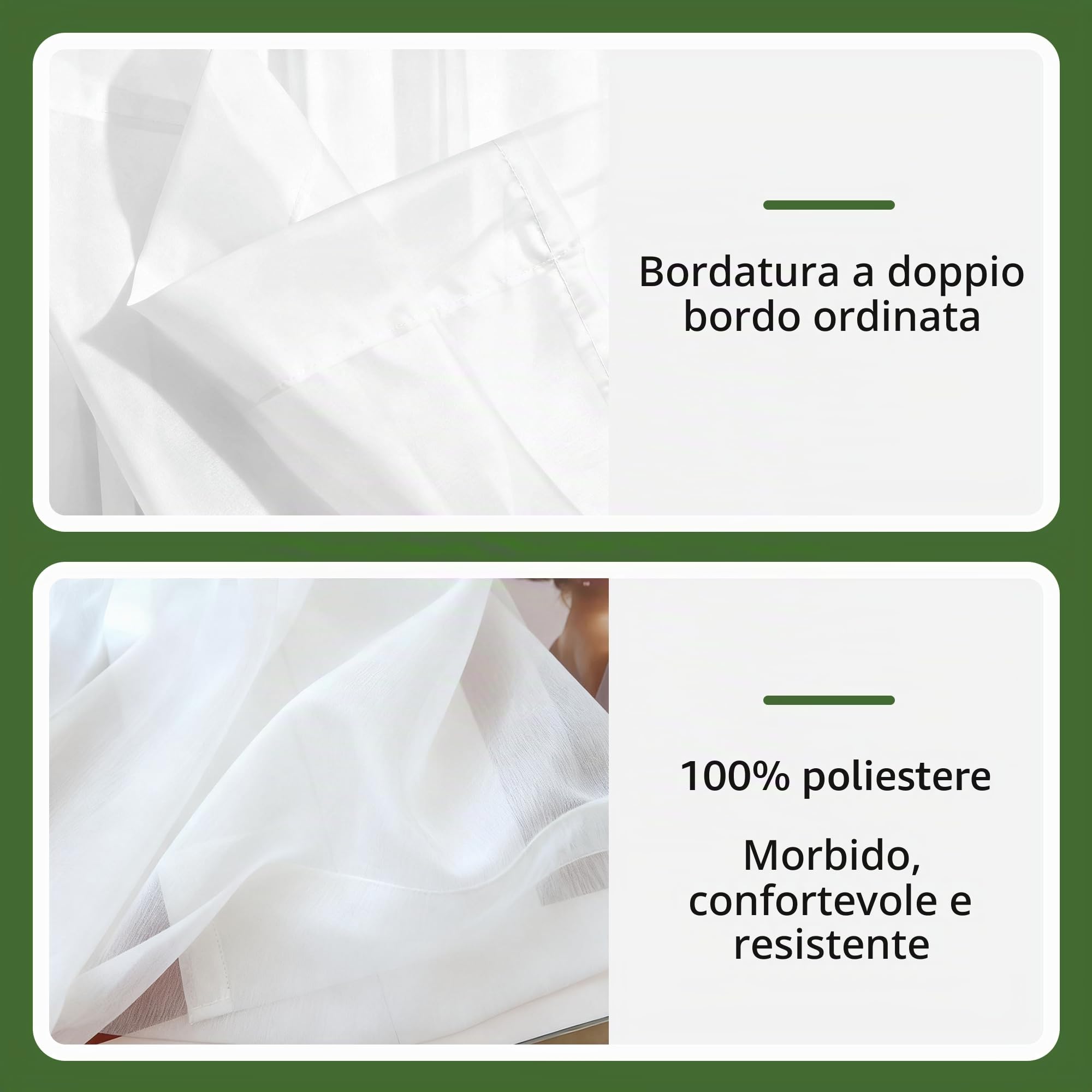 Tenda in Voile 200 x 320 cm Trasparenti Moderne con Occhielli Voile Moderne Eleganti per Finestre Camera da Letto Soggiorno Casa Moderna, Bianco