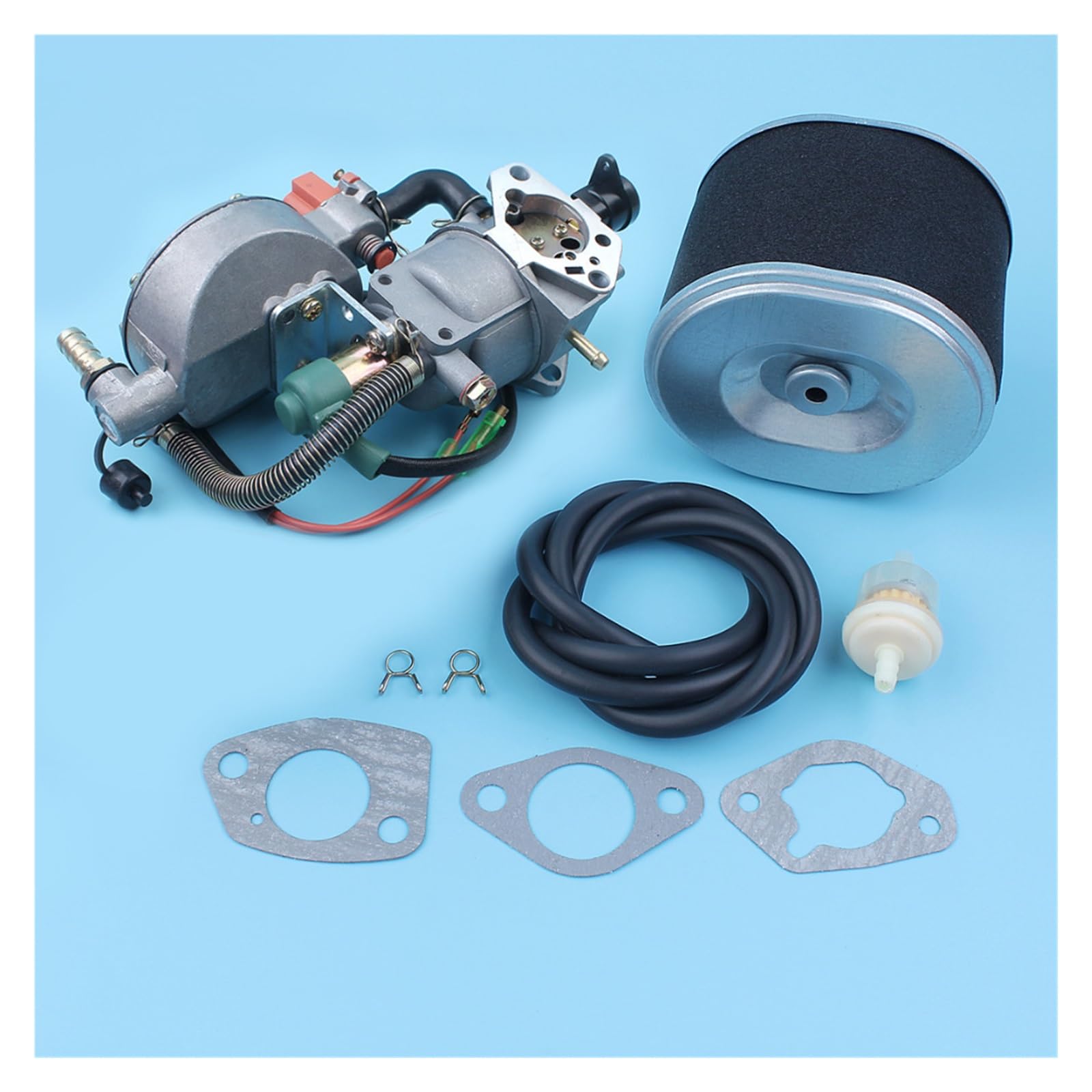 Kit de conversión carburador combustible dual estrangulador automático for GX390 13HP 188F 4.5KW-8KW generador LPG/CNG/filtro aire gasolina
