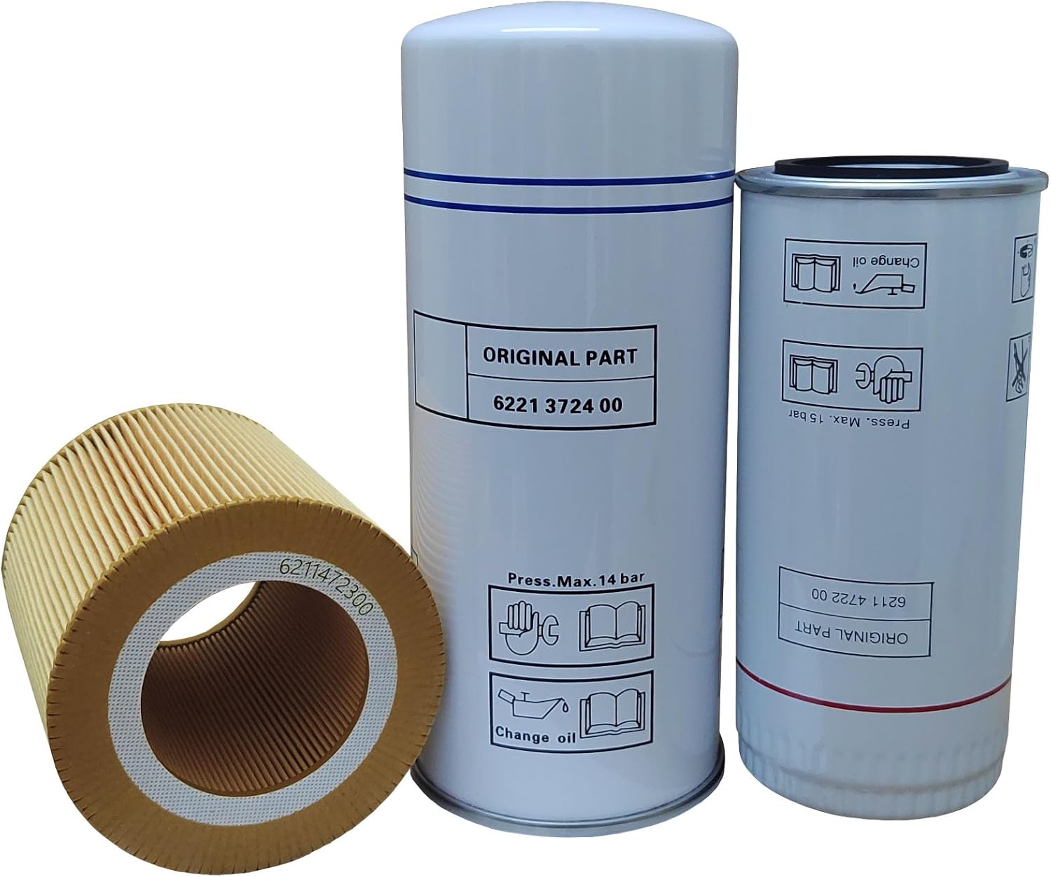 Filter Kit 6221372400 Air/Oil Separator 6211472200 Oil Filter 6211472300 Air Filter Compatible With Air Compressor Filter
