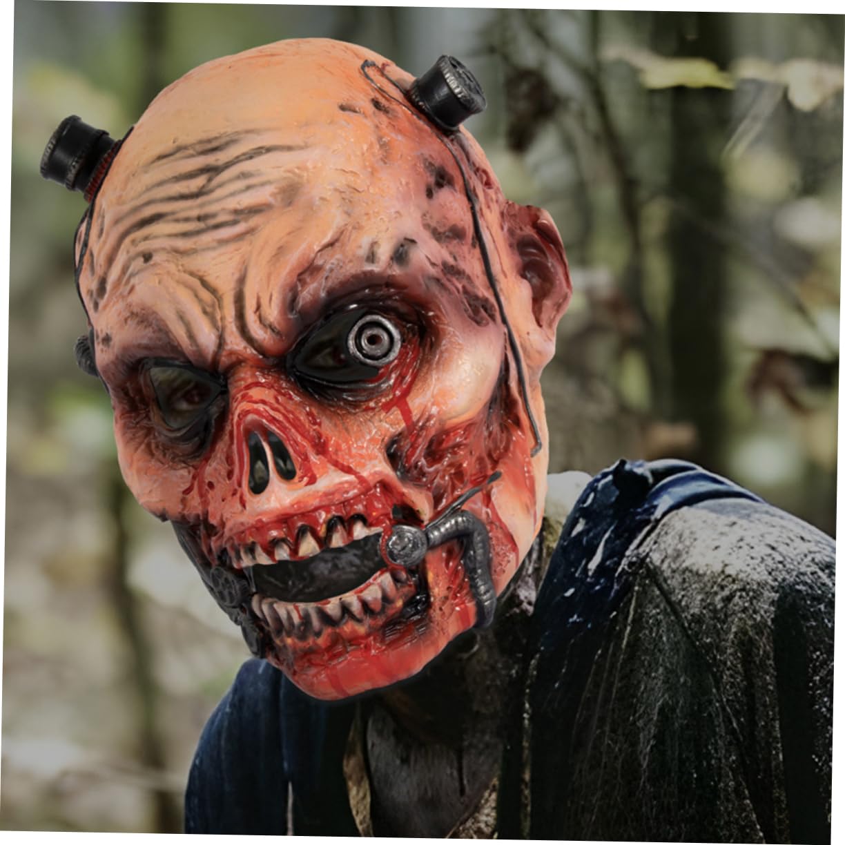Maschera da Zombi Infetto per Halloween Maschere Spaventose in Rp per Adulti e Ragazza Accessorio Realistico per Feste Cosplay e Decorazioni Horror