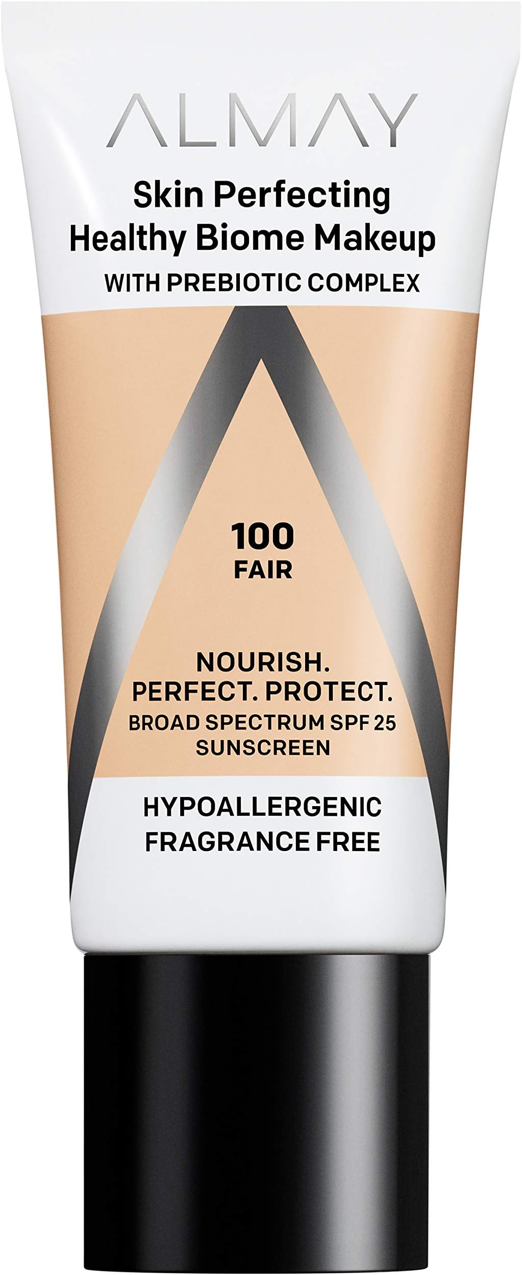 Skin Perfecting Healthy Biome Foundation Makeup with Prebiotic Complex SPF 25, Hypoallergenic, -Fragrance Free, 100 Fair, 1 fl. oz.