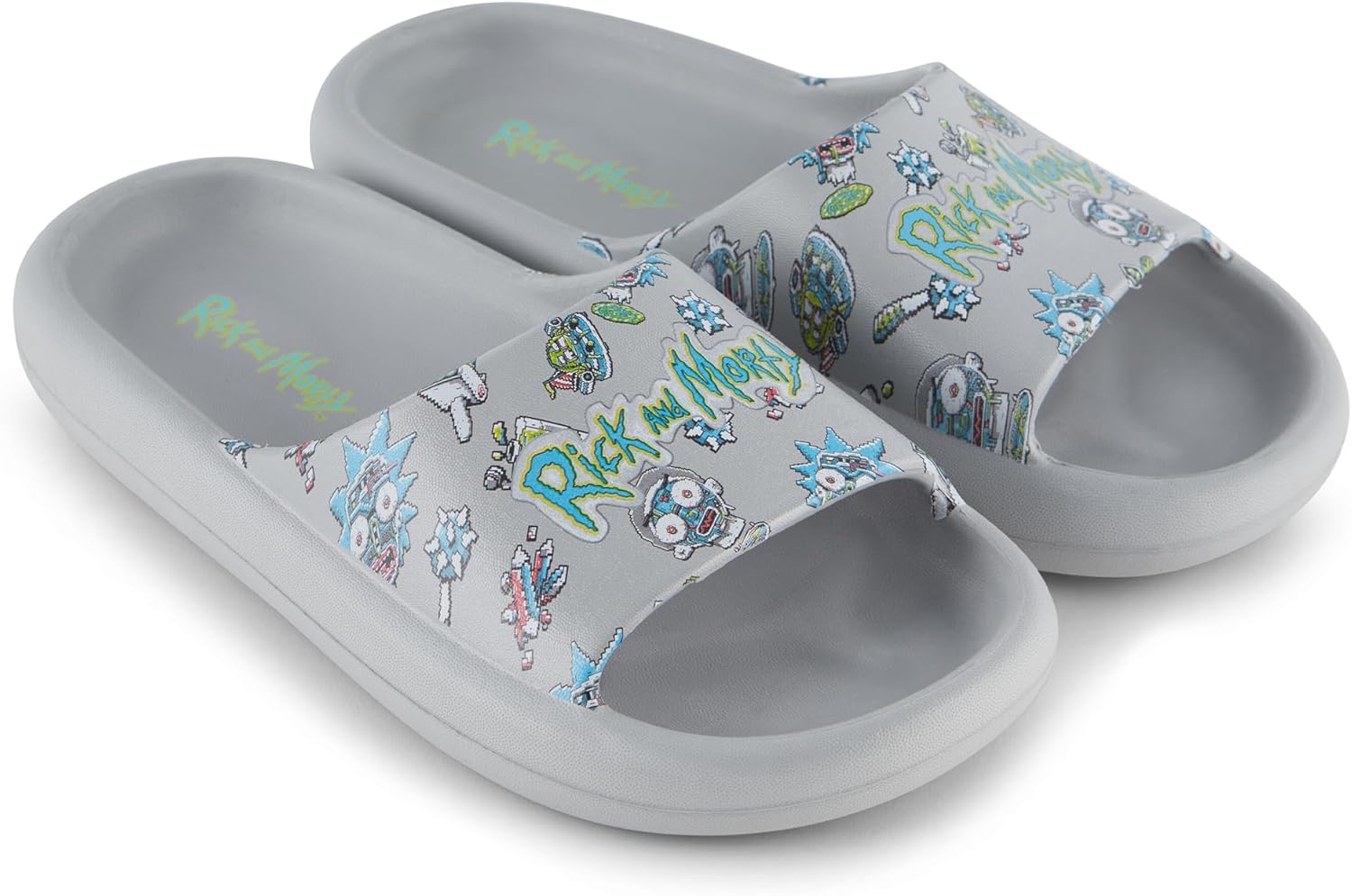 RICK AND MORTY Mens Comfort Slides - Officially licensed Cushion Slides - Rick Sanchez and Morty Smith