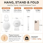 Auxmir 1X/30X Magnifying Mirror with Light, 2000mAh Rechargeable Travel Makeup Mirror with Magnification, Lighted Vanity Mirror with Adjustable Folding Handle, Tabletop Mirror for Tweezing