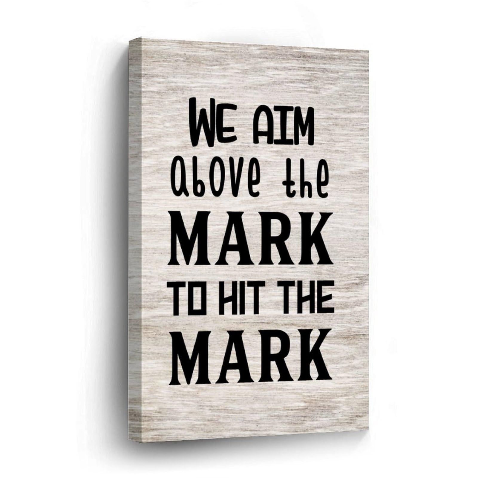 Wall Art Canvas 8x12in,We Aim Above The Mark to Hit The Mark. Canvas Wall Art Typography Home Office Wall Decor Prints Artwork for Bed Dining Room Modern Paintings on Prints Housewarming Gifts