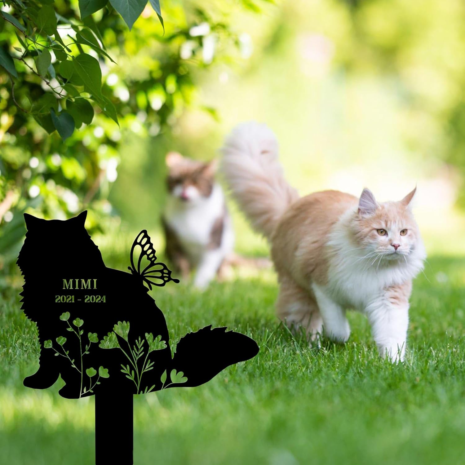 Personalized Cat Memorial Sign Yard Stakes With Made From Stainless Steel With All Kinds of Size Options, Personalized Cat Name Stake, Grave Marker, Cat Garden Decor, Cat Memorial Metal SignStake