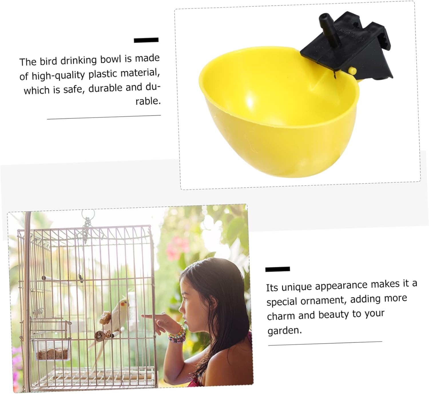 LIOOBO 2sets Bird Drinking Water Holders Pigeon Supplies Bird Water Feeders Home Decor Smooth Surface No Burrs Easy to Clean 10pcs*2
