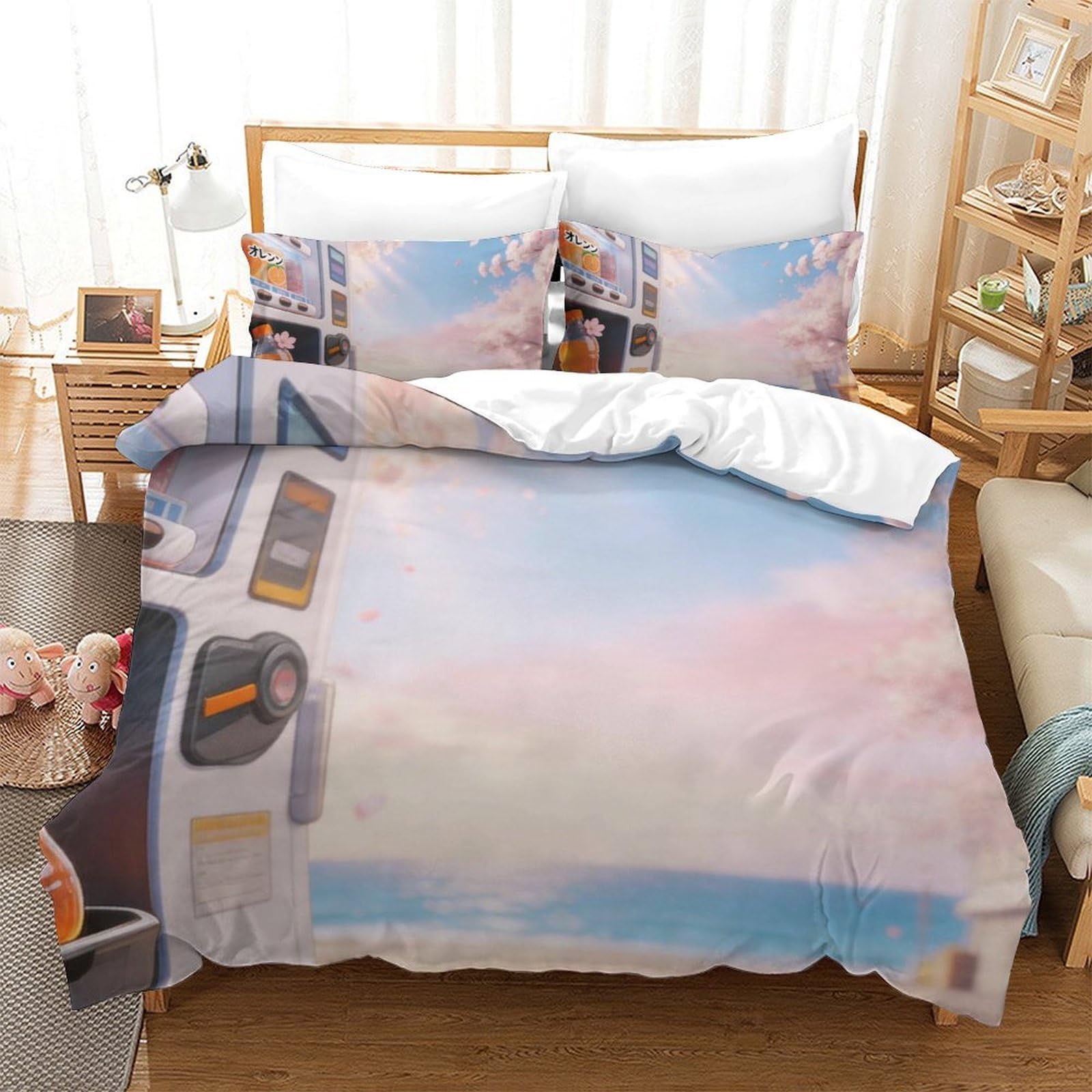 Housse de couette bureau 3D en microfibre 140x200 cm avec sa taie d'oreiller