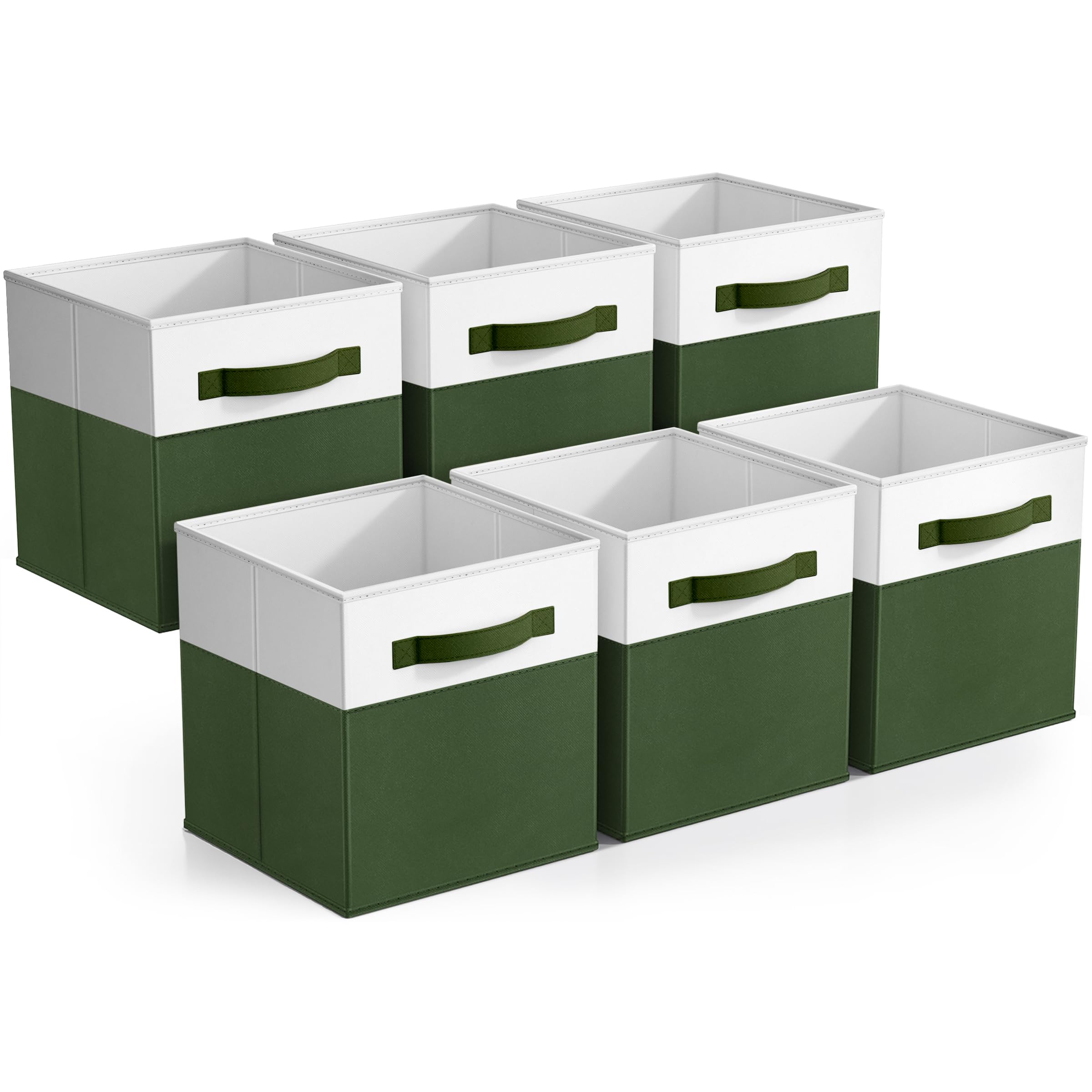 Sorbus Faltbare Aufbewahrungskörbe – 6 Stück Stoff-Aufbewahrungswürfel, 27,9 cm Würfel-Organizer für Schrank, Regale und Kabinenaufbewahrung – Faltbare Stoff-Aufbewahrungskörbe für Zuhause