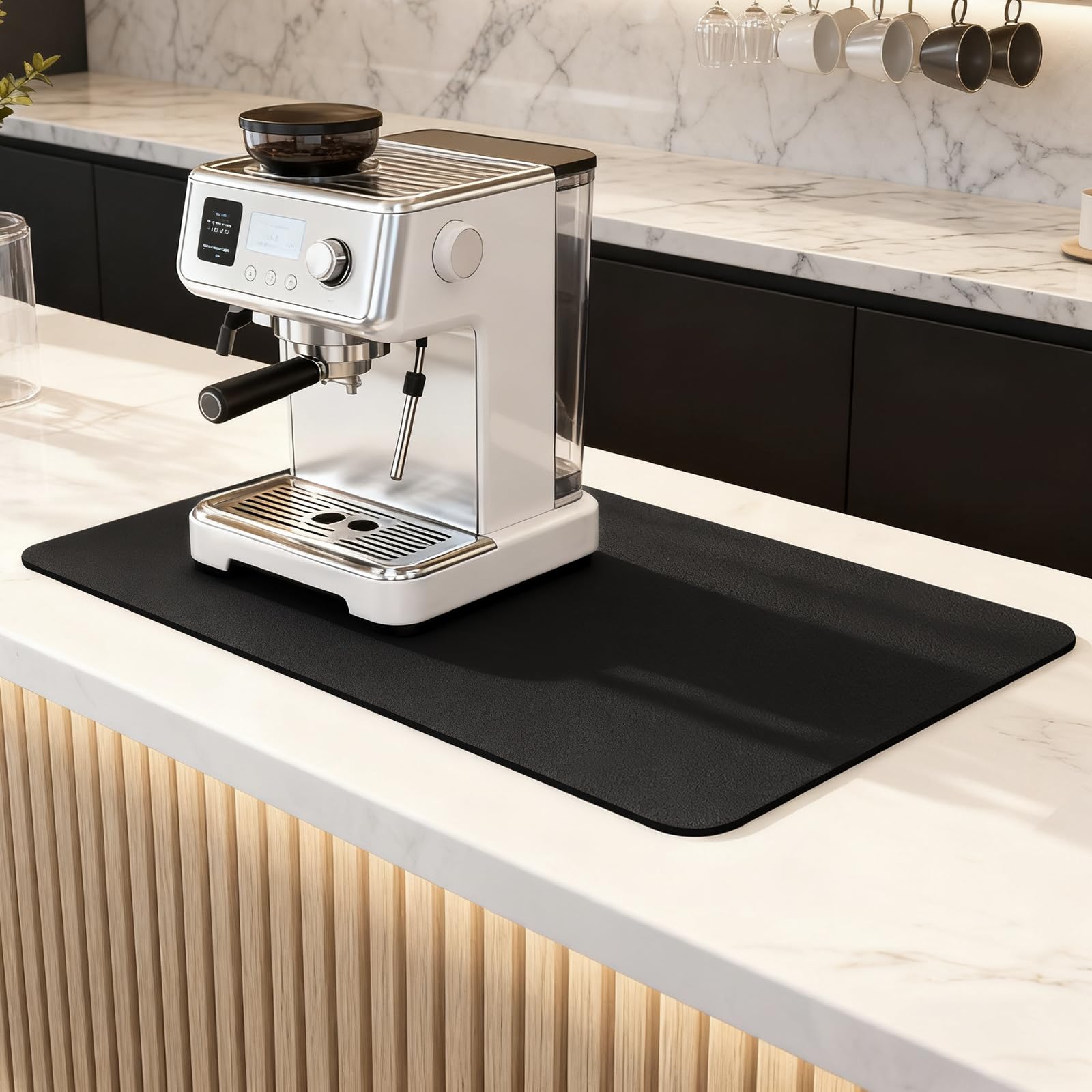 SDLDEER Coffee Mat 40x60cm Black Coffee Machine Mat