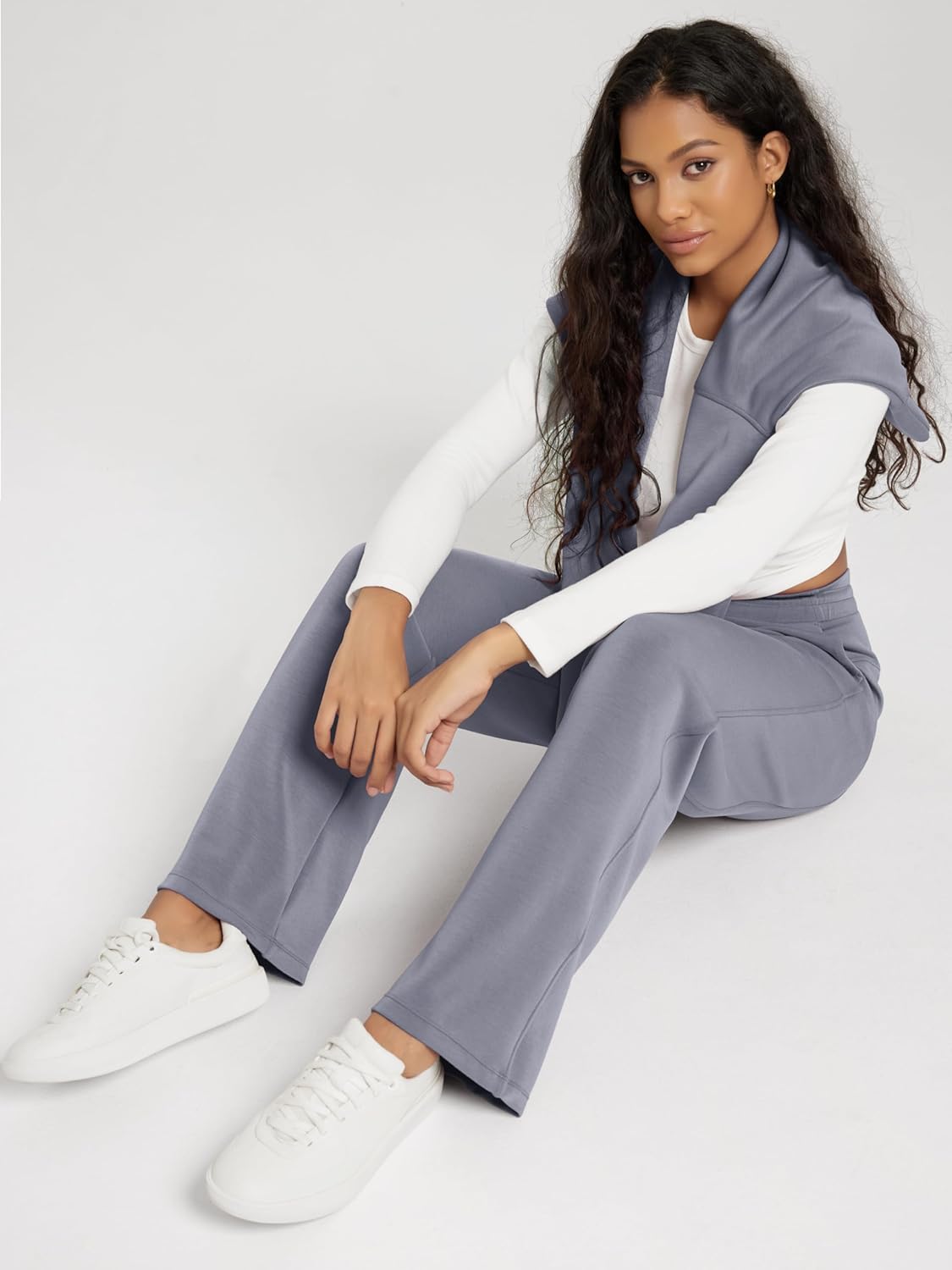 ODODOS Women's Modal Soft Wide Leg Pants with Pockets Adjustable Shockcord High Waist Casual Lounge Pants-27/29/31" Inseam - Image 4