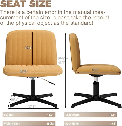 Miniatura 2 de Silla cruzada sin brazos, cómoda silla de oficina, silla de escritorio, silla de computadora, silla de tocador para dormitorio, sala de maquillaje,