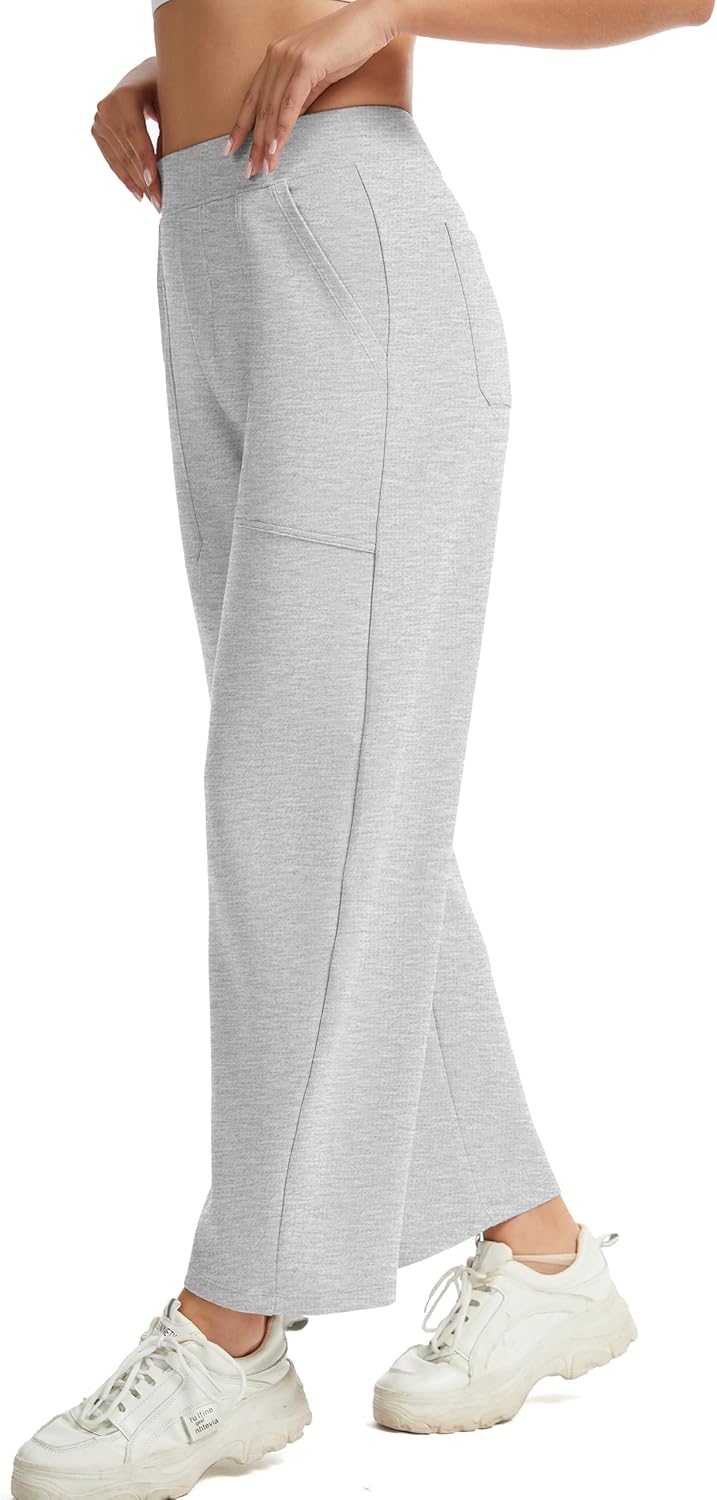 Womens Baggy Wide Leg Pants Barrel Leg Sweatpants Casual Elastic Waisted Stretch Travel Pants with Pockets - Image 5