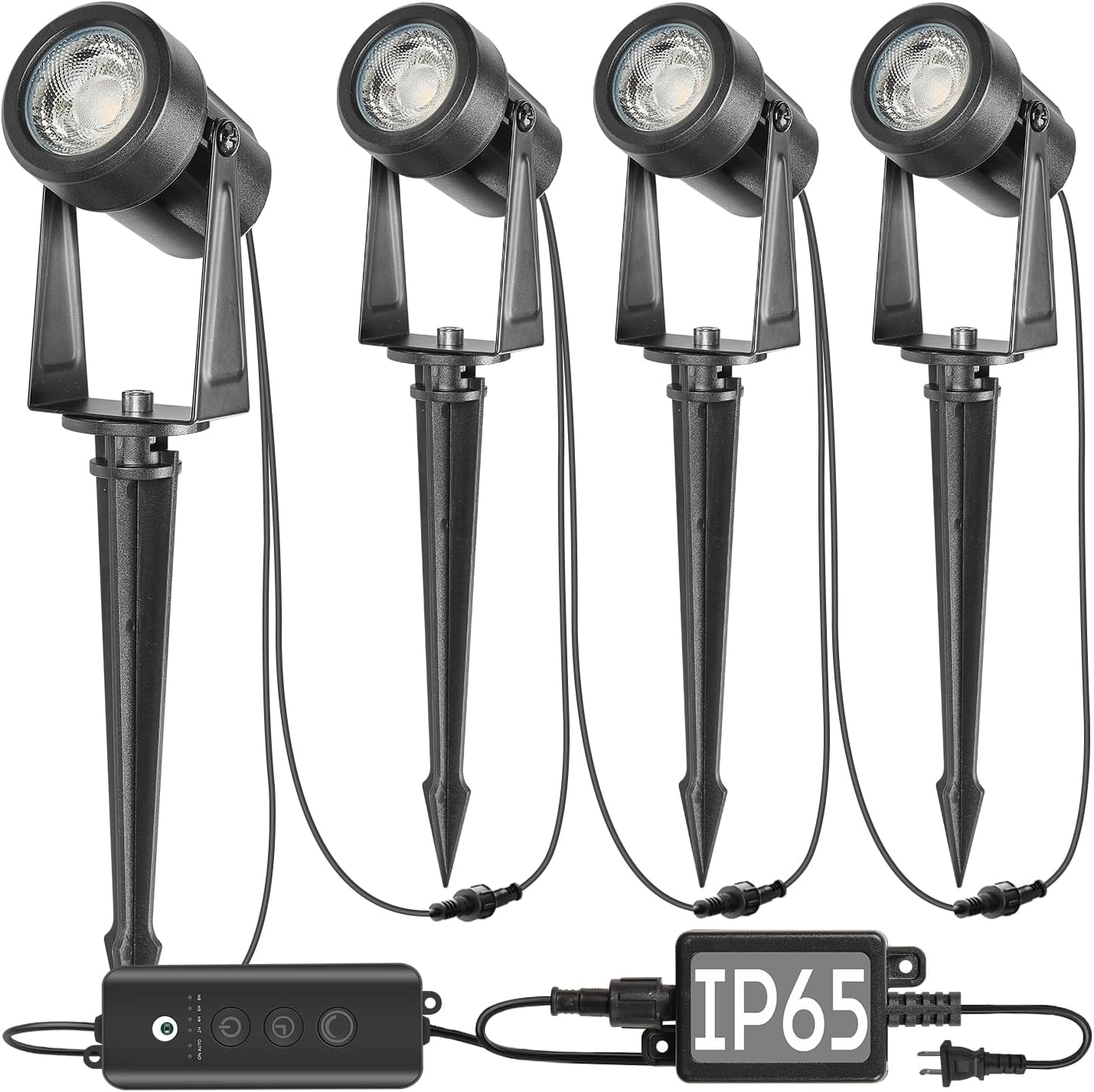 SUNTHIN Outdoor Landscape Lighting with Dusk to Dawn Sensor Controller, 4 Pack