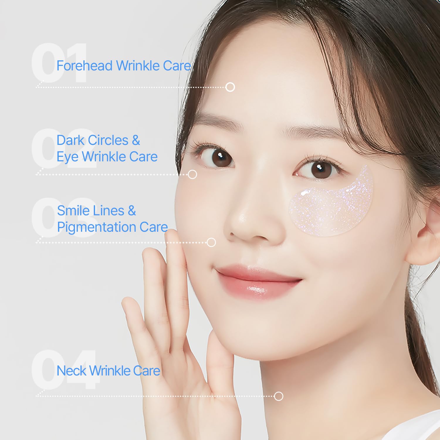 PETITFEE Aura Quartz Hydrogel Eye Mask Blue 60 pcs (30 pairs) - Eye Patch for Dark Circles, Brightens Under Eyes, Glutathione, Ascorbic Acid, Puffy Eye Bags, Cooling, Firms Eye Area, Intense Hydration - Image 3