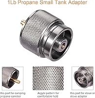 Vista 2 de Camping Stove Adapter Propane to Butane Adapter 1 Lb Propane Tank Input EN417 Lindal Valve Output w/Butane Canister Nozzle Input EN417 Lindal Screw