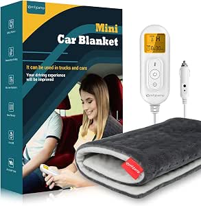 Comfytemp 12V/24V Car Electric Blanket for Back Neck Shoulders Hip 12"x24"