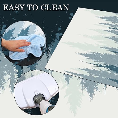 Miniatura 7 de Shellwei Tapete para silla de oficina para suelo de madera dura, tapete para silla de escritorio de bosque en acuarela, 36 x 48 pulgadas, tapete de