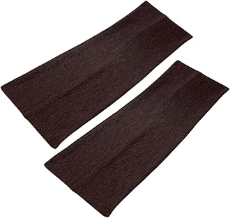 WESTEND CHOICE 9cm Wide Headbands 2 Pack Soft Head Band Plain Stretchy Unisex Kylie headband Bandeau Headbands for Women & Men Gym Yoga Hair Band (Dark brown)
