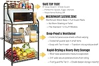 Vista 5 de Sonyabecca Soporte de microondas con almacenamiento de 4 niveles, estantes para panaderos para cocinas, carrito de microondas para barra de café