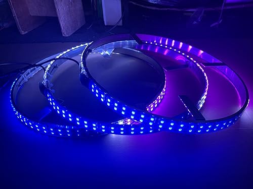 Miniatura 4 de Sando Tech - Anillo de rueda LED de doble fila RGB de 15.5 pulgadas, luz estroboscópica de doble fila, luz estroboscópica para neumáticos de llanta