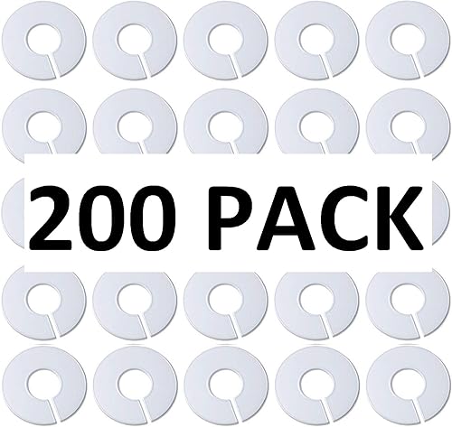 Divisores redondos de plástico en blanco para estantes - Elige un colorelige una cantidad (blanco, 200)