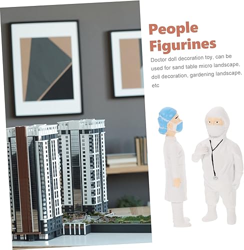 Miniatura 8 de 2 figuras de médico en miniatura para decoración de muñecas de gente pequeña para mesa, micro paisaje, escuela para proyectos creativos de