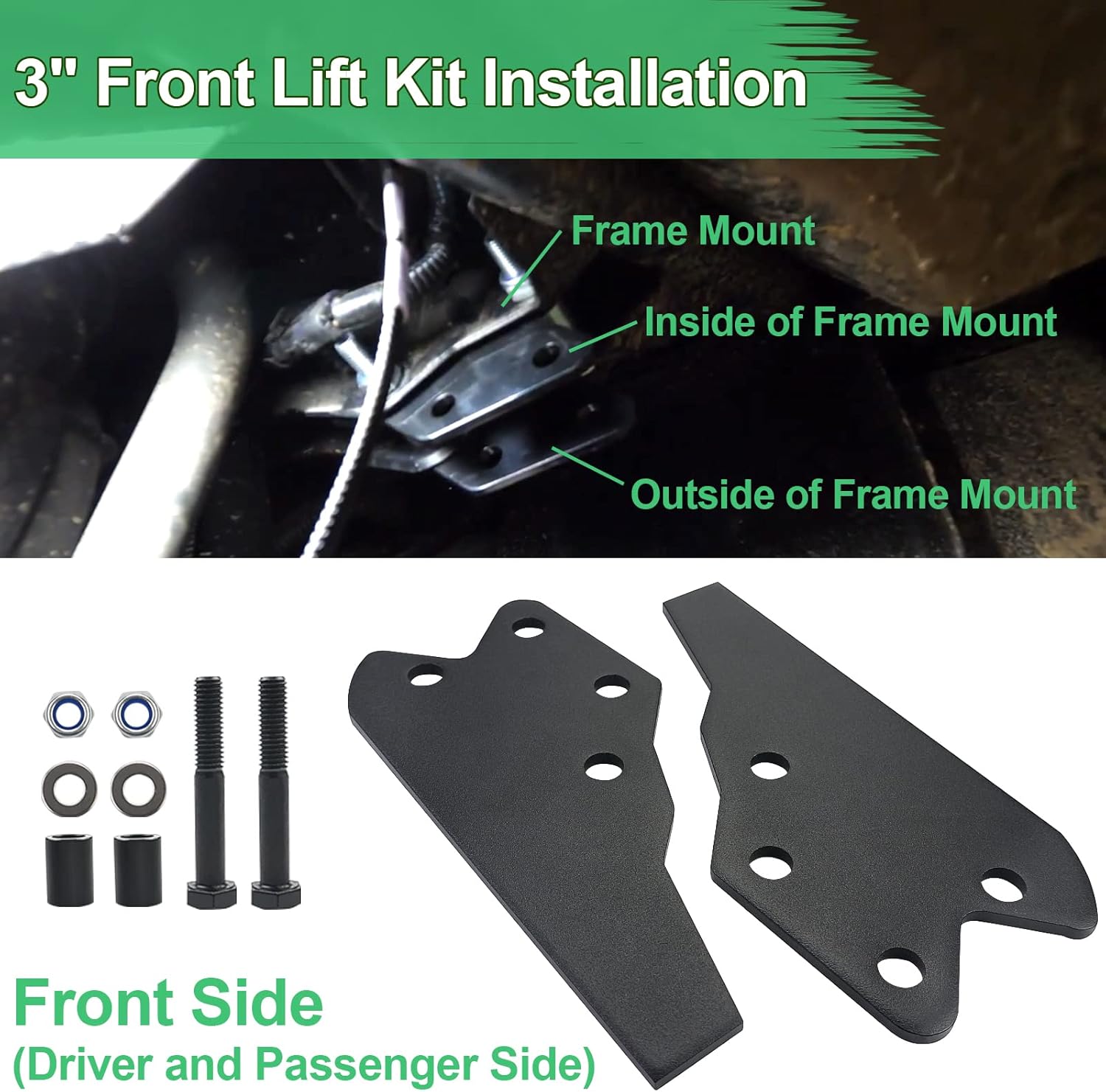 StarknightMT UTV Ranger Lift Kit, 3" Ranger Front & Rear Bracket Lift Kit Compatible with Polaris Ranger 570 Fullsize/XP 570/XP 900/ XP 1000/1000 Diesel 2013-2022