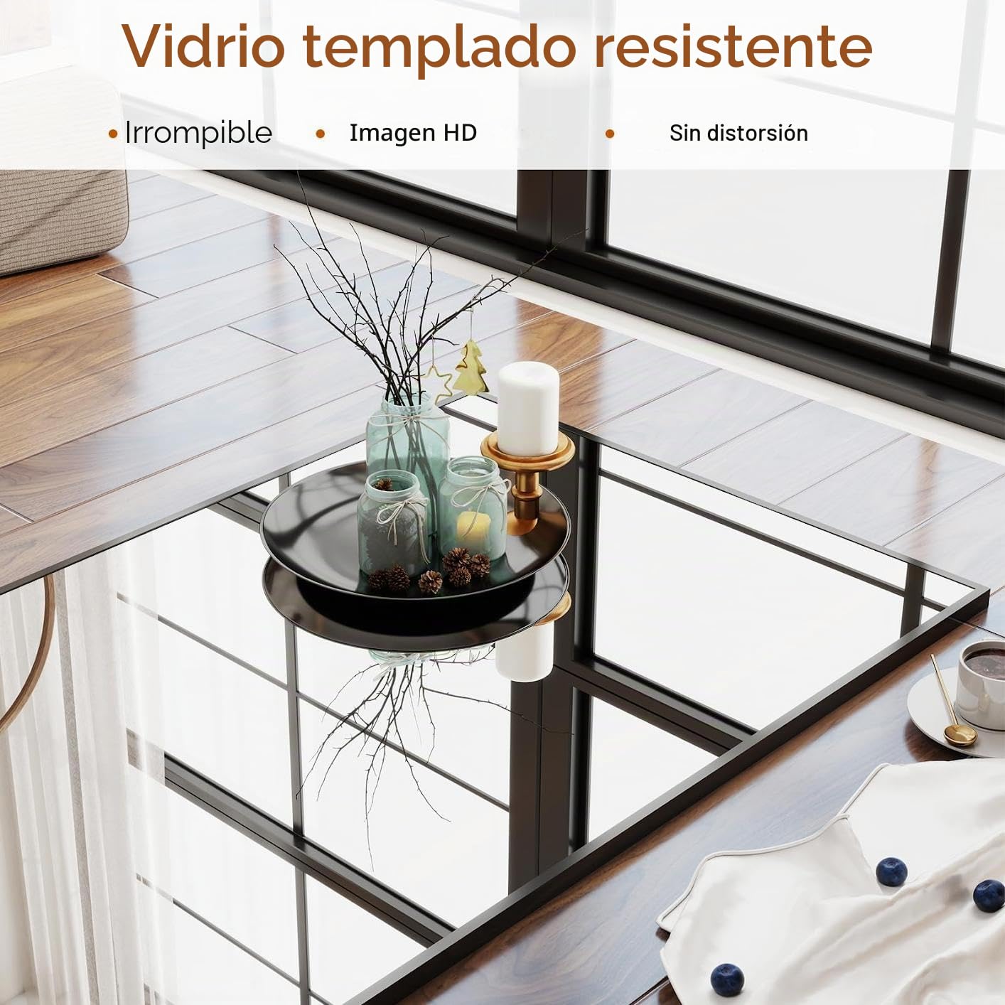 Koonmi - Espejo de pie (171 x 76 cm, Cuerpo Entero Resistente con Marco de Aluminio Estrecho, Minimalista, Gran Espejo de Pared Moderno para Sala de Estar y Dormitorio