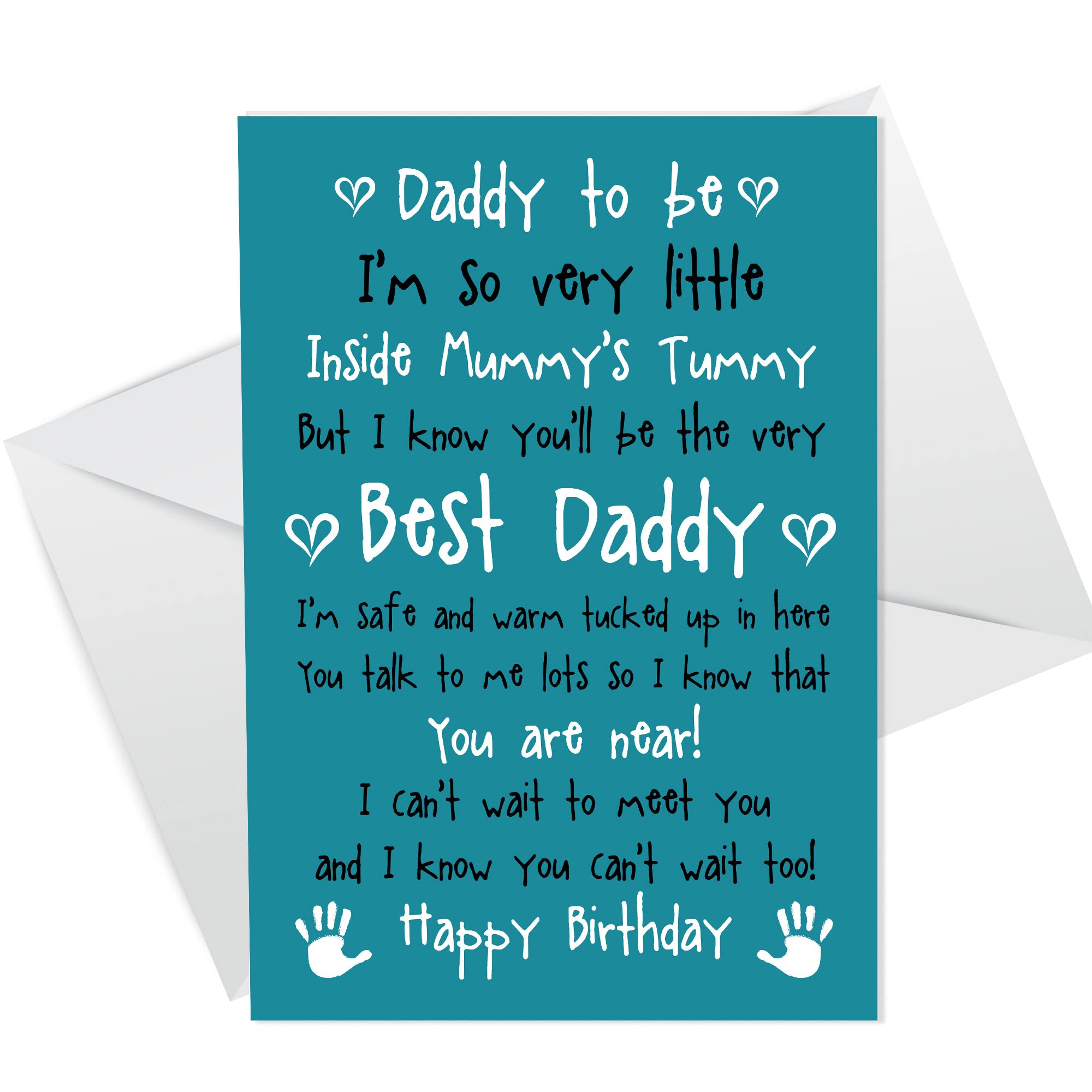 Daddy to Be Love Baby Bump Birthday Card Poem For Dad Father Pregnant Cute
