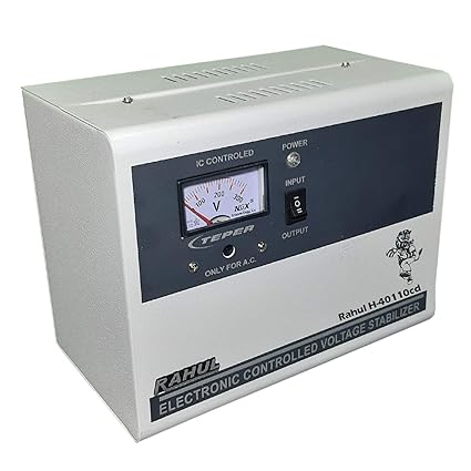 Rahul H-40110cd in Put 100-280 Volt,5 Booster,Best Suitable for 1.5 Tonns AC,If You Use Anything Other Than AC, Then Only Load a Maximum of 8 Amps, Automatic Digital Copper Voltage Stabilizer