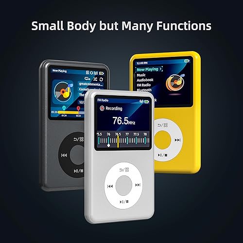 Miniatura 8 de Innioasis Reproductor MP3 de 128G con Bluetooth, 2.4 pulgadas, portátil, mini sonido HiFi, Bluetooth, Walkman, reproductor de música digital,
