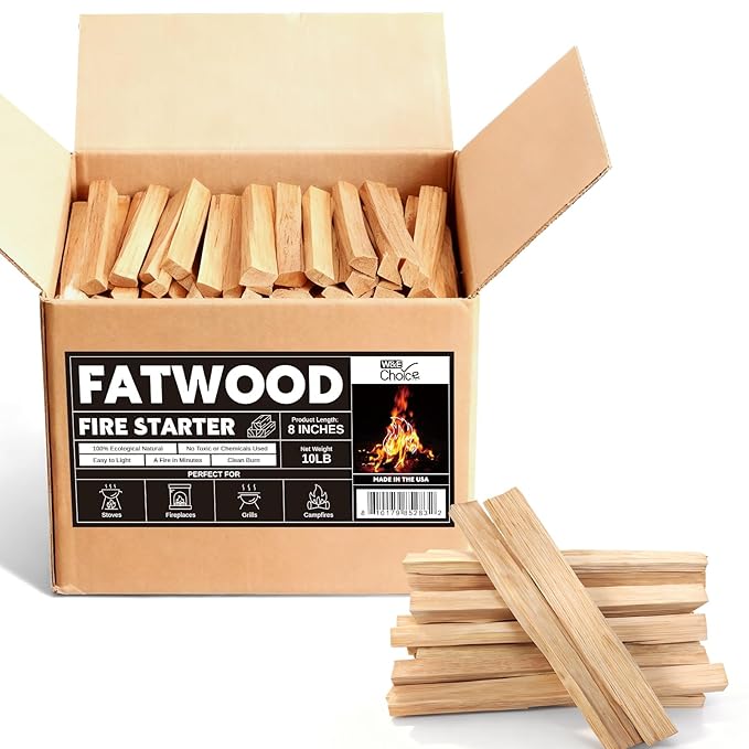 W&E Choice 10LB Fatwood Fire Starter Sticks